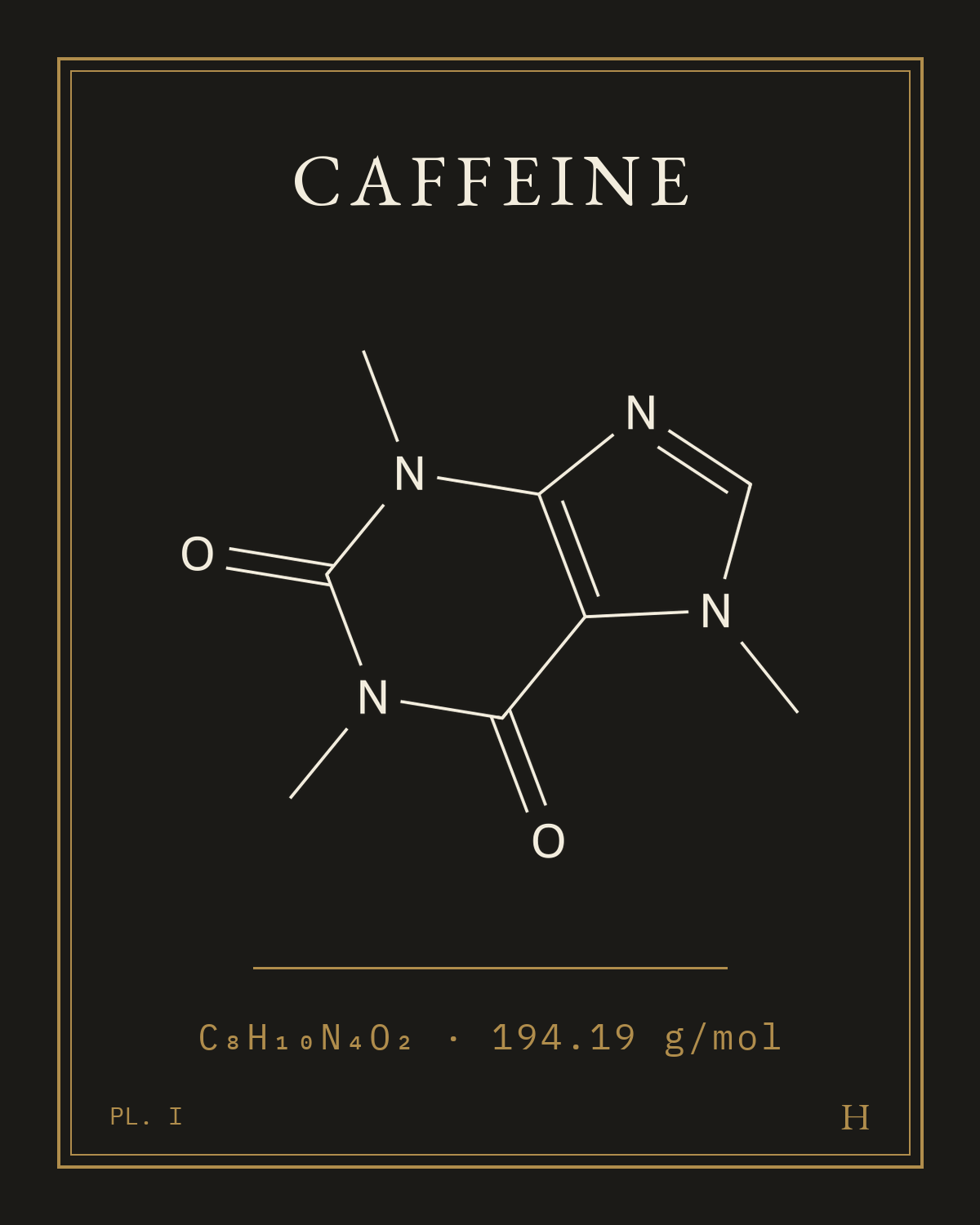 Caffeine — C₈H₁₀N₄O₂ · CAFFEINE · 194.19 g/mol